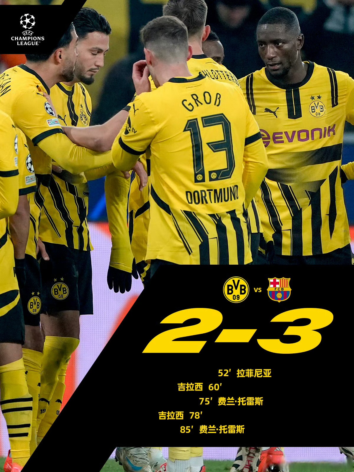 拜仁慕尼黑主场逆转多特蒙德，德甲冠军悬念依旧