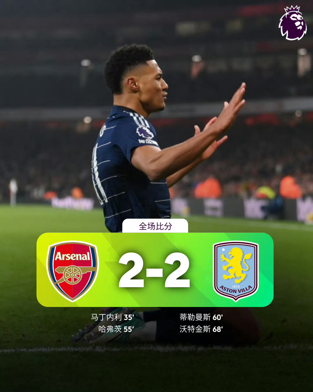 阿森纳客场被维冈逼平，英超欧冠资格一片飘渺